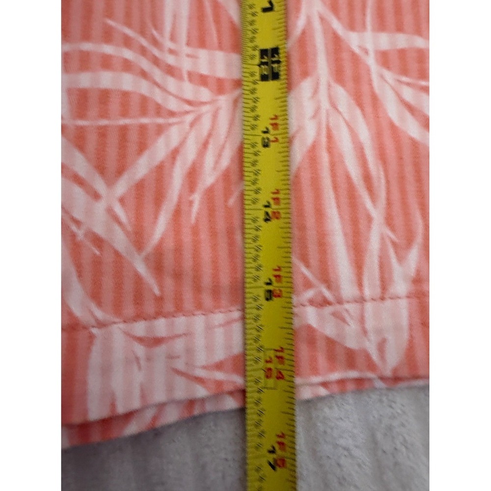Lands End Womens Shorts Size 8 Coral Pink Tropical Leaf Print Mid Rise Cotton - Picture 12 of 15